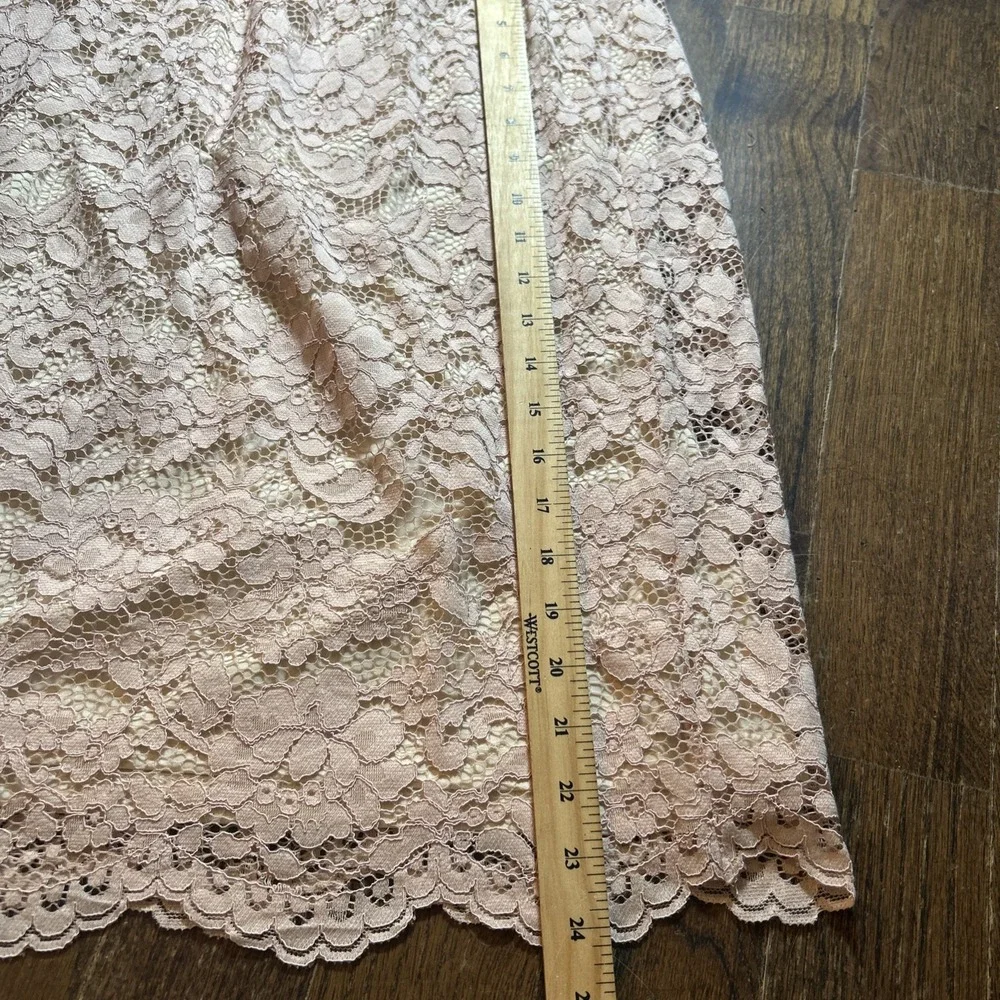 Adiva Skirt Womens Medium Soft Pink‎ Blush Lace Business Casual Boho Overlay NWT